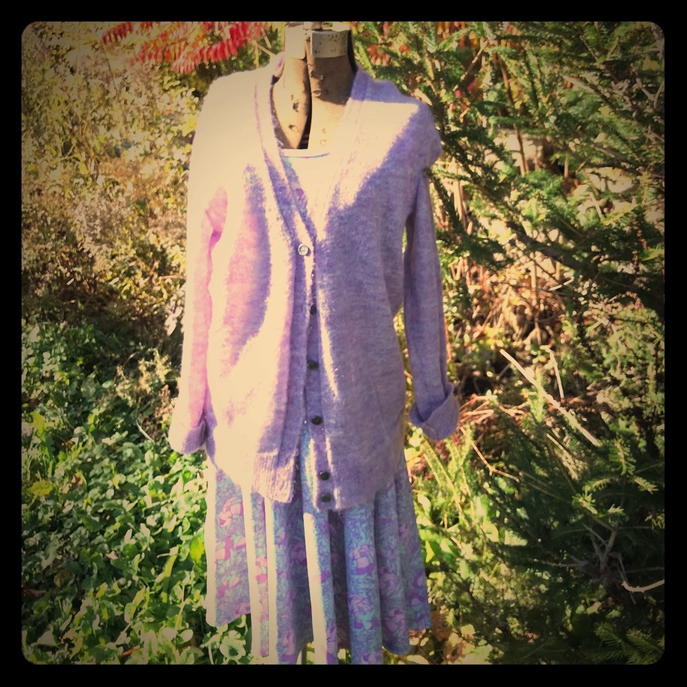 J.Cew Lavender Mohair Blend Cardigan